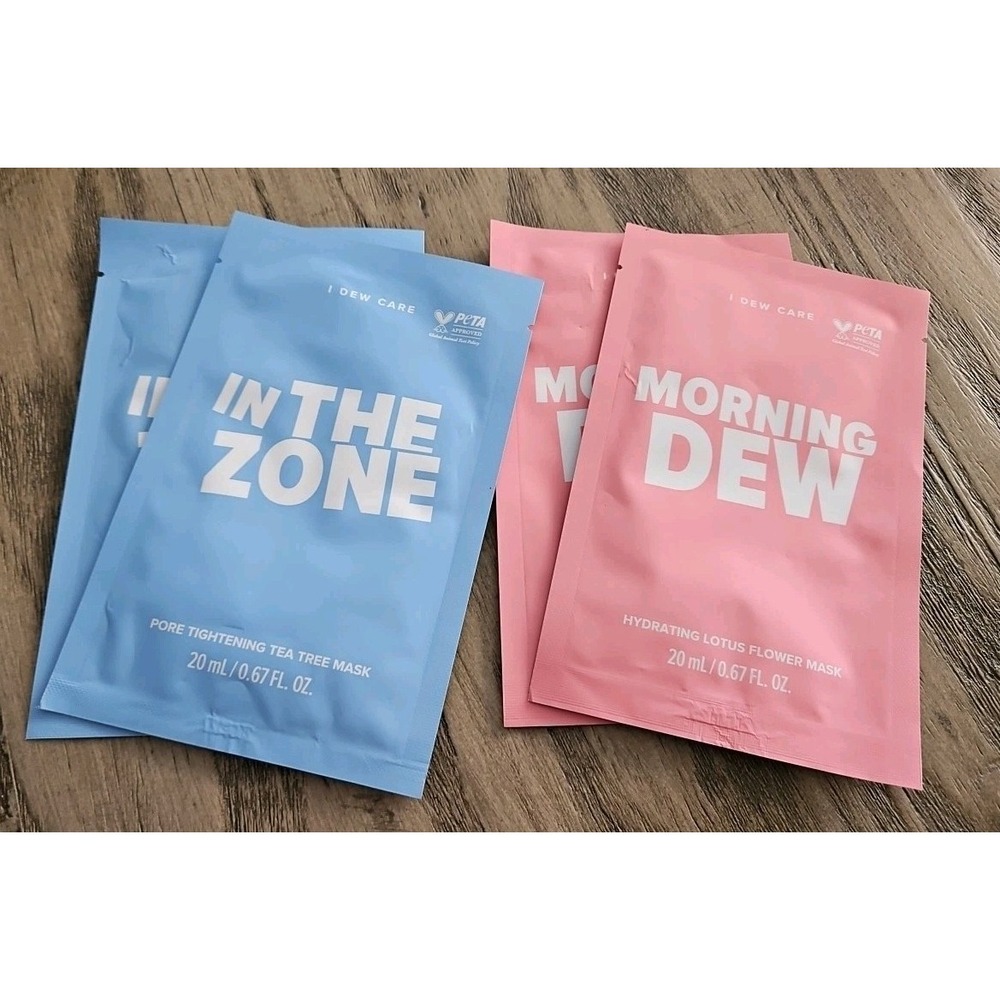 4 I Dew Care Face Masks Morning Dew Hydrating Lotus Flower & In The Zone Pore